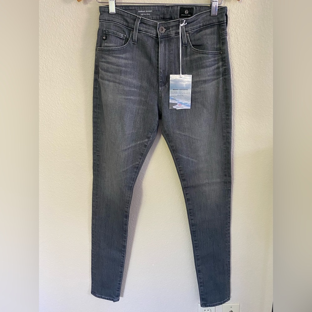 AG Adriano Goldschmied Farrah Skinny High Rise Gray Stretch Jeans Women’s 27R